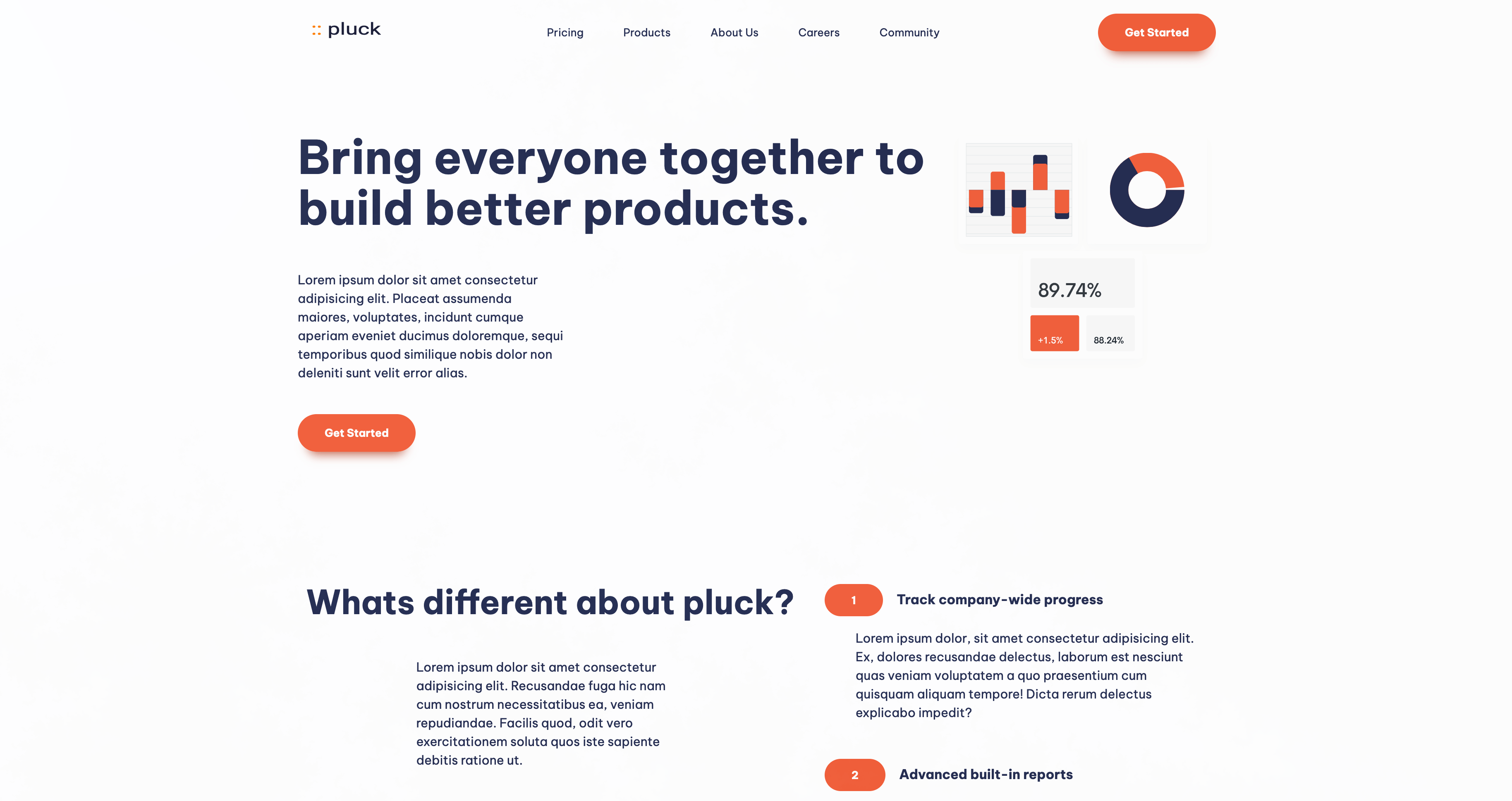 Pluck Landing Page project screenshot